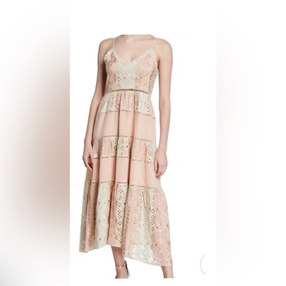 Love Sam Pink and Cream Lace Maxi Dress - Picture 2 of 9